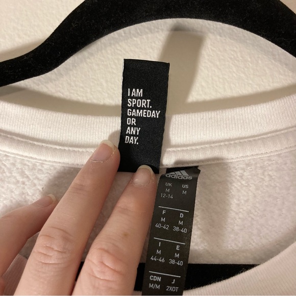 adidas Sweatshirt Classic Three Stripe Pullover Size Medium GUC - Picture 9 of 12